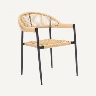 Modern outdoor chair in woven rattan Tressa