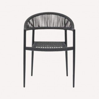 Modern outdoor chair in woven rattan Tressa