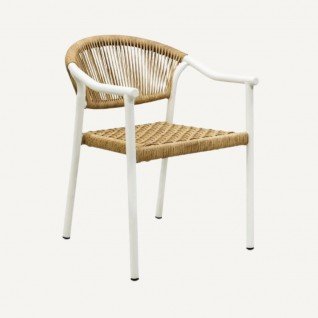 Outdoor chair in rattan and aluminum Brume
