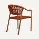 Outdoor chair in rattan and aluminum Brume