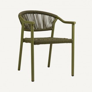 Outdoor chair in rattan and aluminum Brume