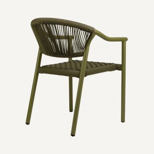 Outdoor chair in rattan and aluminum Brume