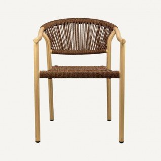 Outdoor chair in rattan and aluminum Brume