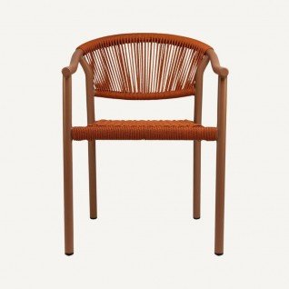 Outdoor chair in rattan and aluminum Brume