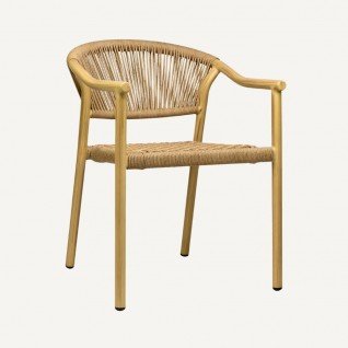 Outdoor chair in rattan and aluminum Brume