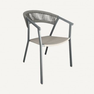 Terrace chair in aluminum and textilene Taupex 