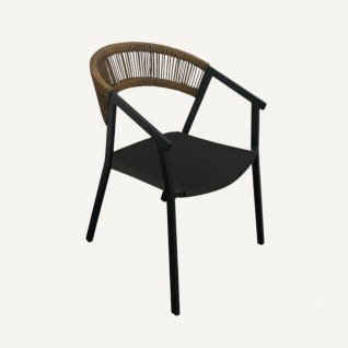 Terrace chair in aluminum and textilene Taupex 