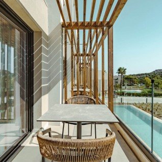 Terrace chair in aluminum and textilene Taupex 