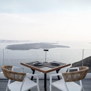 Terrace chair in aluminum and textilene Taupex 