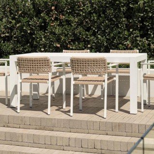 Outdoor chair with aluminum armrests and rattan Rotic