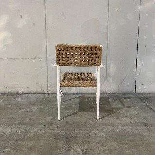 Outdoor chair with aluminum armrests and rattan Rotic