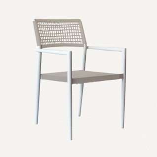 Outdoor chair in rattan and aluminumTexitimber