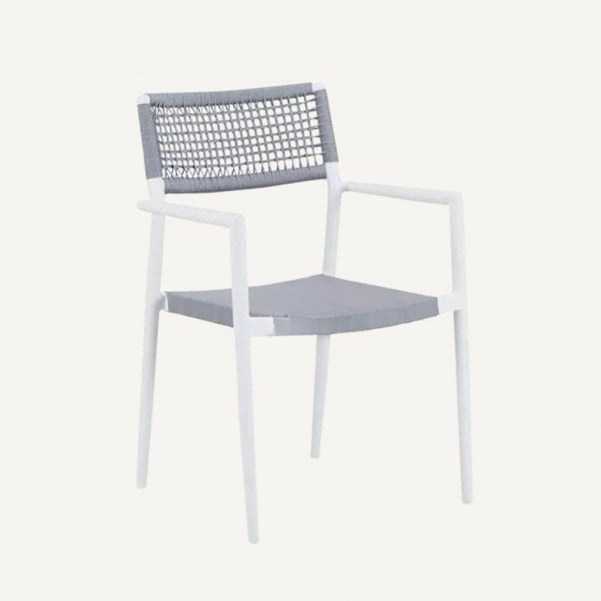 Chaise d'extérieur en rotin et aluminium Texitimber