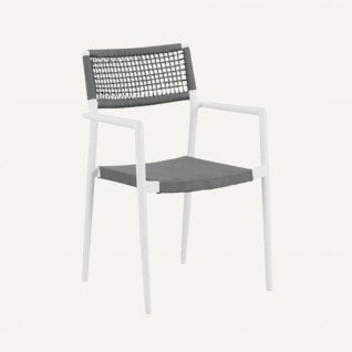 Chaise d'extérieur en rotin et aluminium Texitimber