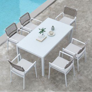 Outdoor chair in rattan and aluminumTexitimber