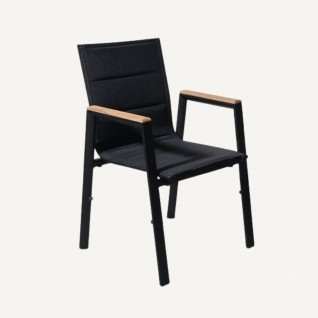 Stackable garden chair in aluminum Obsidian
