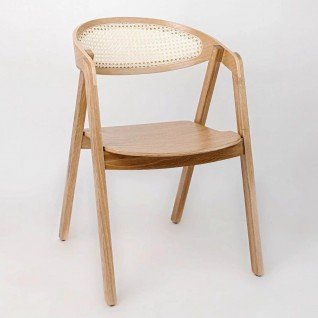 Vintage wooden chair with cane seatWoodcraft