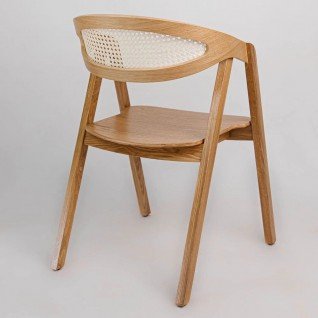 Vintage wooden chair with cane seatWoodcraft