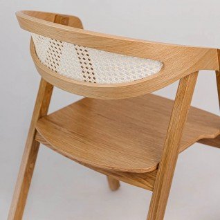 Vintage wooden chair with cane seatWoodcraft