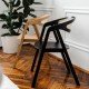 Chaise vintage en bois et cannage Woodcraft