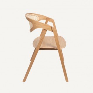 Vintage wooden chair with cane seatWoodcraft