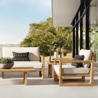 Garden set in fabric and wood  Banco