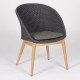 Outdoor wooden armchair with ropes Armwood