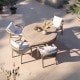 Terrace chair in rattan with armrests Blanco