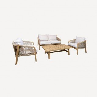 Aluminum and rattan garden furniture set Edenia