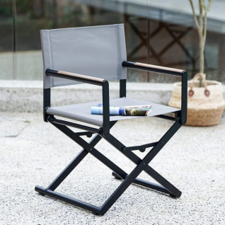 Folding outdoor chair in textilene and aluminumYacht