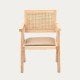 Wood and cane chair with cushion Jeanne