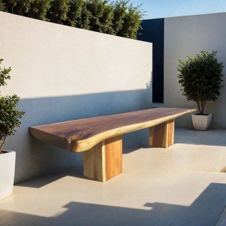 Large solid wood outdoor table Lignus