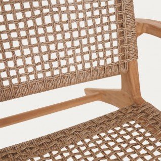 Garden armchair in wood and rattan Hortus