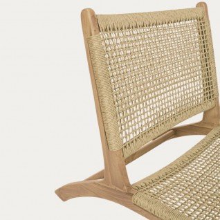 Garden armchair in wood and rattan Hortus