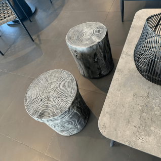 Tabouret bas de jardin effet bois Timber