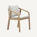 Terrace chair in rattan with armrests Blanco