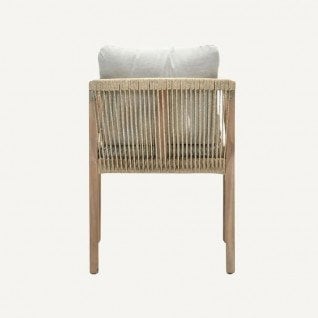 Terrace chair in rattan with armrests Blanco