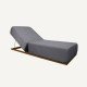 Wooden sun lounger with padded cushion Brillo