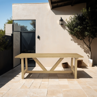 Buitentafel van hout in cottage stijl, 250 cm lang Mensa