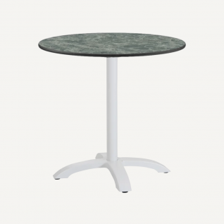 Round Restaurant table in aluminium and HPL Clarty