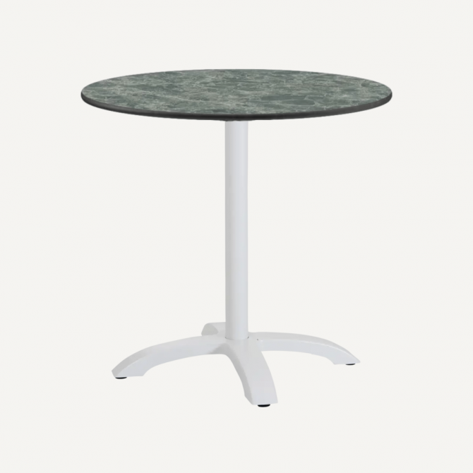 Round Restaurant table in aluminium and HPL Clarty