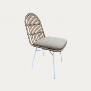 Chaise de jardin en polyrotin avec coussin Silva