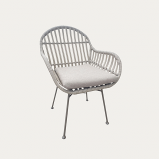 Garden armchair in polyrattan with cushionDa Silva