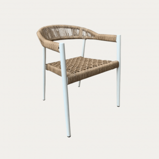 Modern outdoor chair in woven rattan Tressa