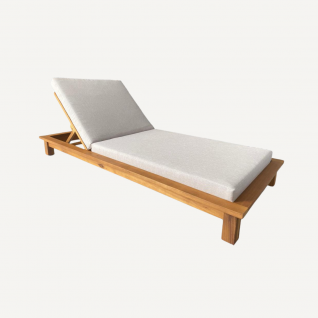 Luxurious sun lounger in wood and fabric Lumen