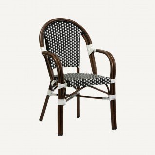 Parisian-style brewer's chair with armrests  Elina