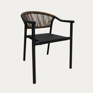 Modern garden chair with ropes and textilene Littus