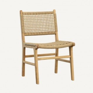 Outdoor chair in teak and rattan Catarina