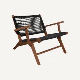 Garden armchair in wood and rattan Hortus