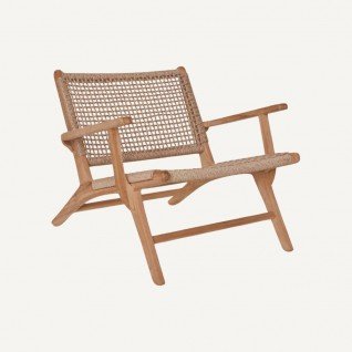 Garden armchair in wood and rattan Hortus